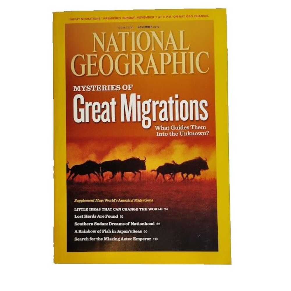 National Geographic Magazine Mysteries Of Great Migrations November 2010